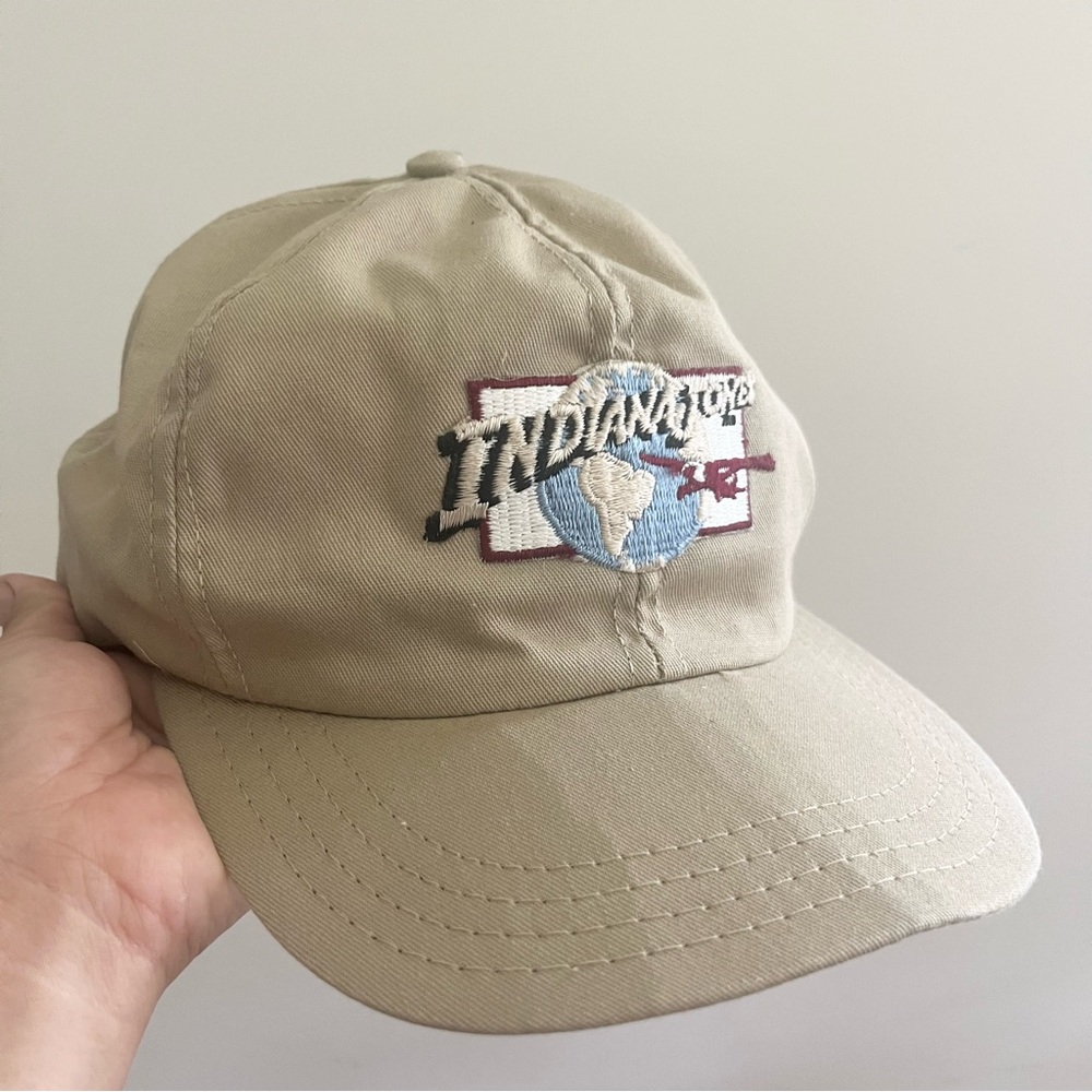 Vintage Indiana Jones Made in the USA Baseball Camp Adjustable Embroidered Cream